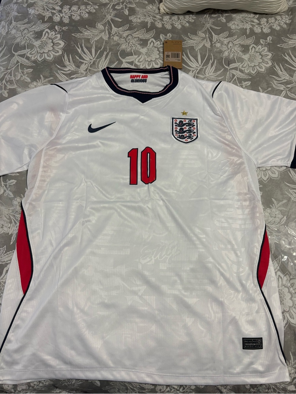 Nike England #10 Football Jersey - White/Red/Navy
